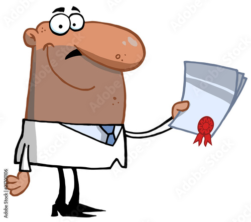 Happy Hispanic Businessman With A Contract In Hand