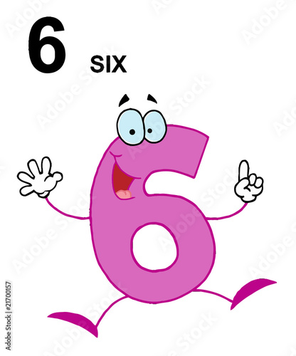 Friendly Pink Number 6 Six Guy With Text