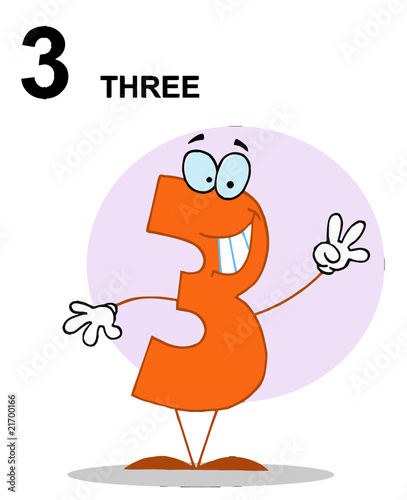 Friendly Number 3 Three Guy With Text