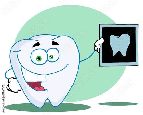 Happy Tooth With An Xray,background
