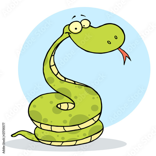 Cartoon Coiled Happy Viper,background