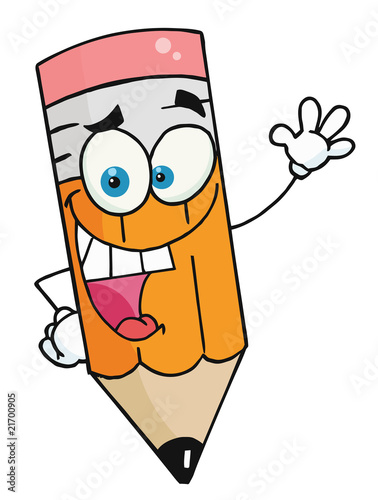 Yellow Pencil Guy Waving