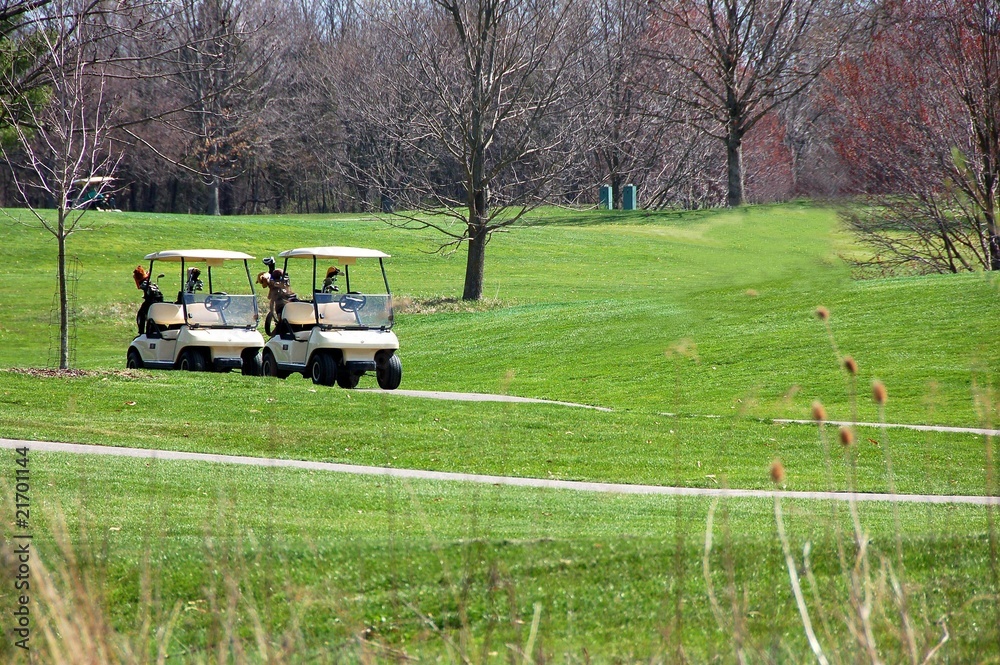 empty golf carts