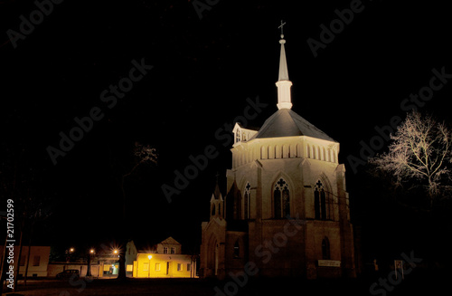 Kirche am Neuendorfer Anger Nachts 2 photo