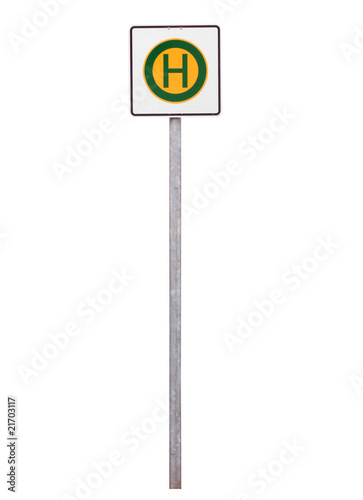 Haltestellenschild + Pfad