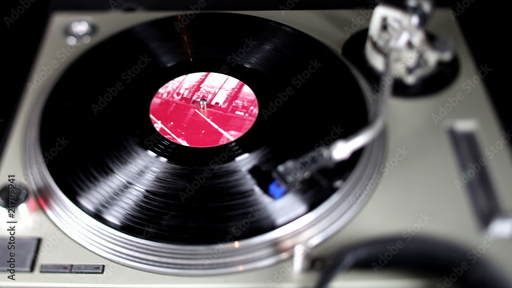 a pan across dj turntables