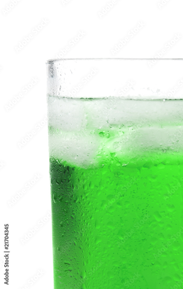 Juice in a glass with ice Juice in a glass with ice