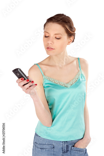 Woman Reading SMS