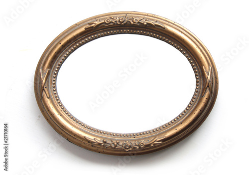 Oval photo frame isolated on white