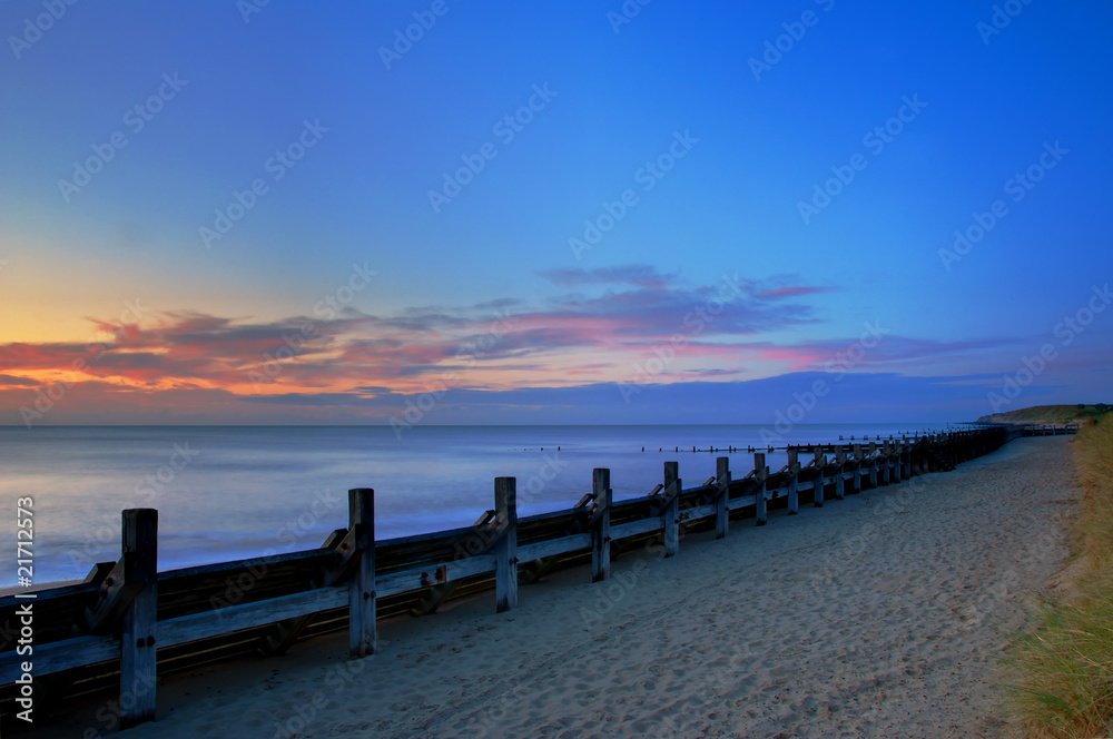 Obraz premium coastal defences in Hopton, Horfolk (UK)