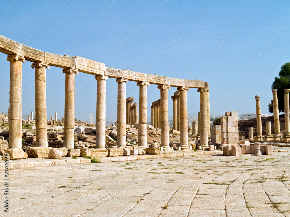 Fototapeta premium The Forum in Jerash, Jordan.