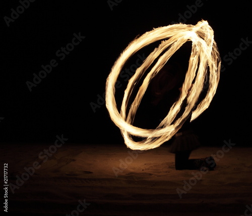 Poi Firedancer at night photo