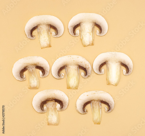 cut mushrooms champignons