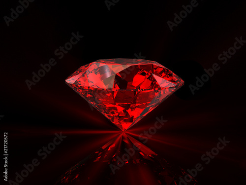 Red diamond on black background