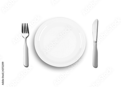 empty plate and silverware