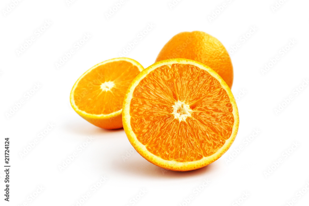 Juicy orange fruit isolated on white background Juicy orange fruit isolated on white background
