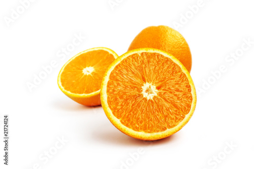 Juicy orange fruit isolated on white background