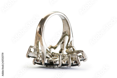 Jewellery ring isolated on the white background