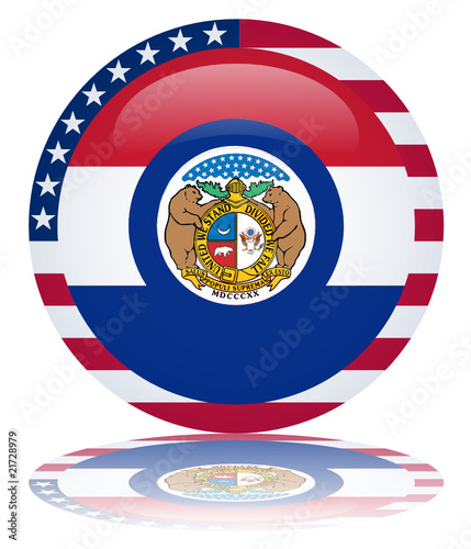 Missouri Flag Web Button (Misouri States USA America Vector) photo