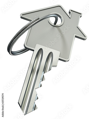 Home key with house silhouette (3d illustration)