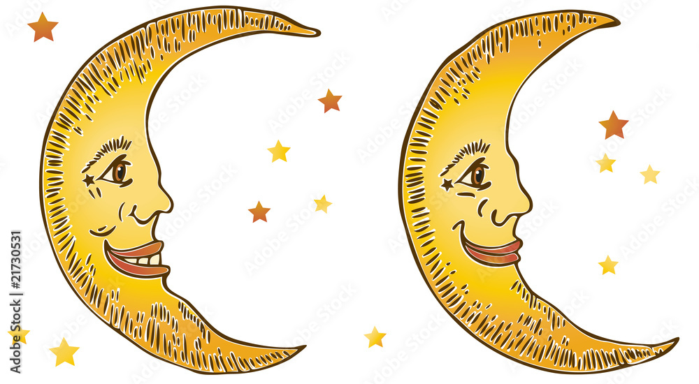 Naklejka premium Smiling Moons