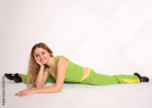 Young woman doing the splits