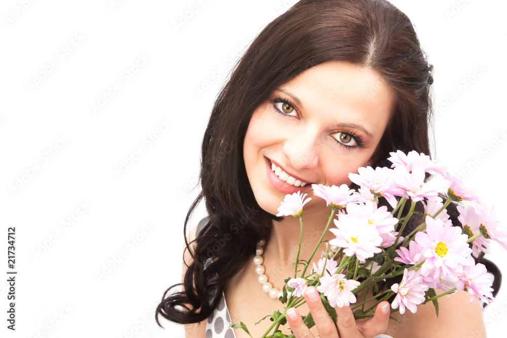 Woman and flowers