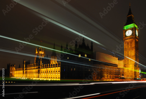 Houses of Parliament with Big Ben showing midnight