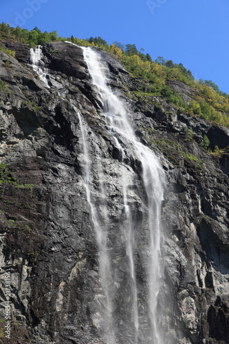 Norwegian Waterfalls on a sunny day