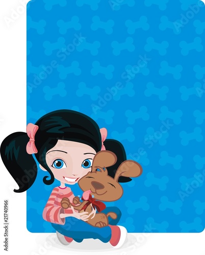 girl and dog