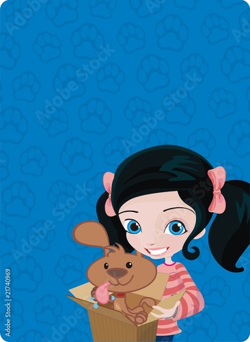 girl and dog
