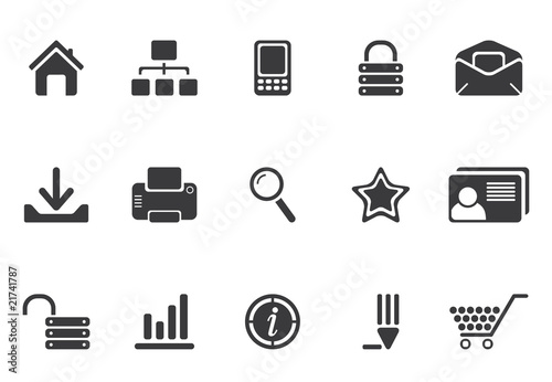 Internet and web icons - black series