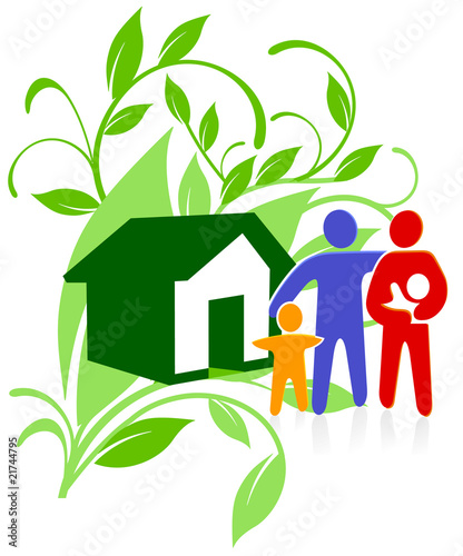 Familie im grünen