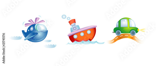 Air, sea and ground types of transport. vector illustration. © azzzya