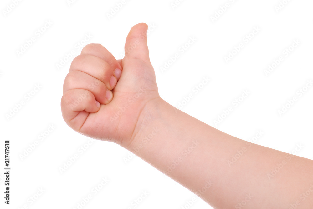 Children's hand on white background Children's hand on white background