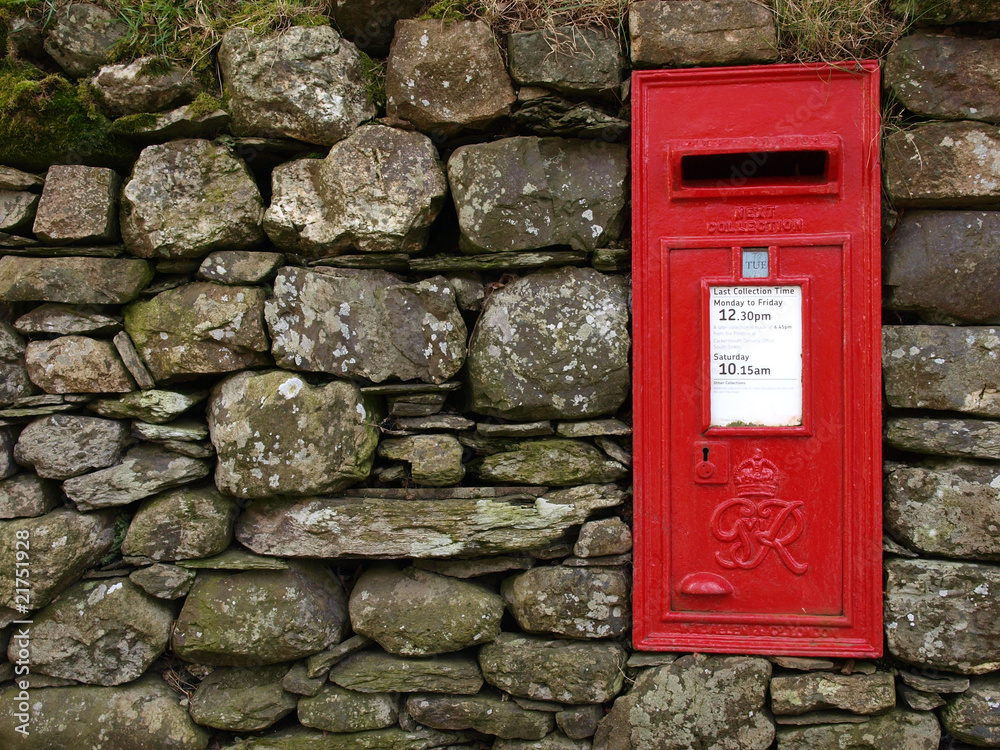 Post box in drystone wall Post box in drystone wall