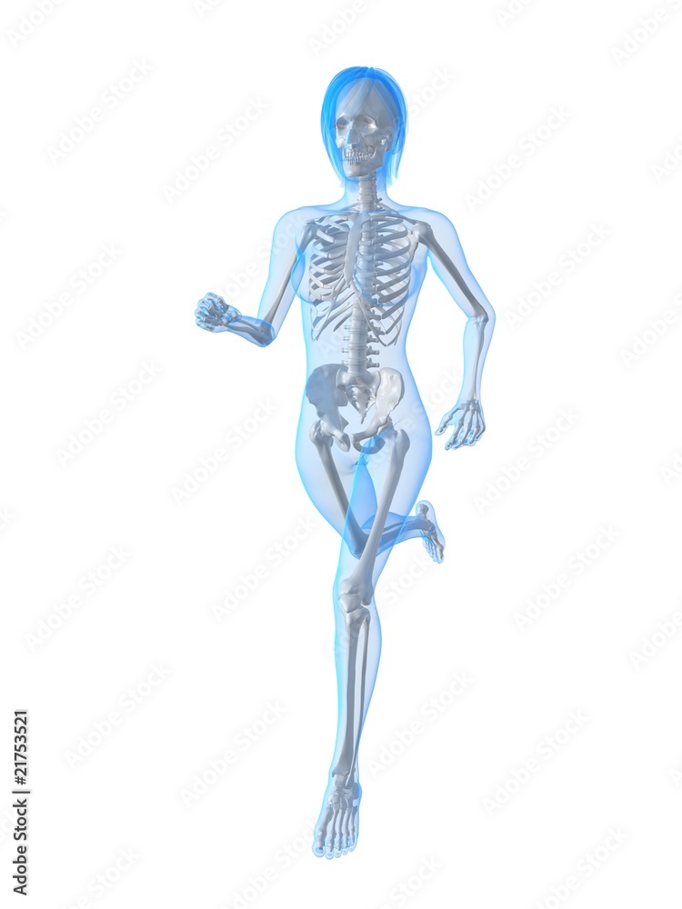 rennende Frau mit vaskulärem System