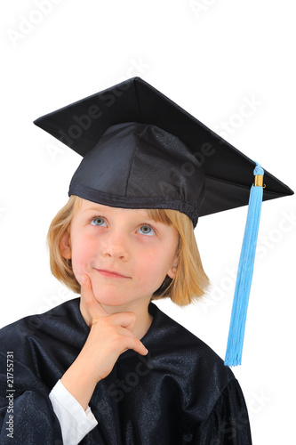 Cute little graduate student is thinking