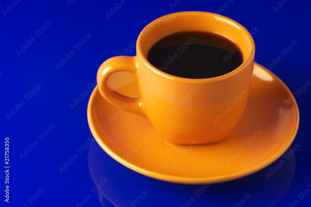 Yellow cup of coffee