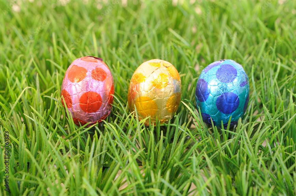 close-up of colorful easter eggs for your easter design