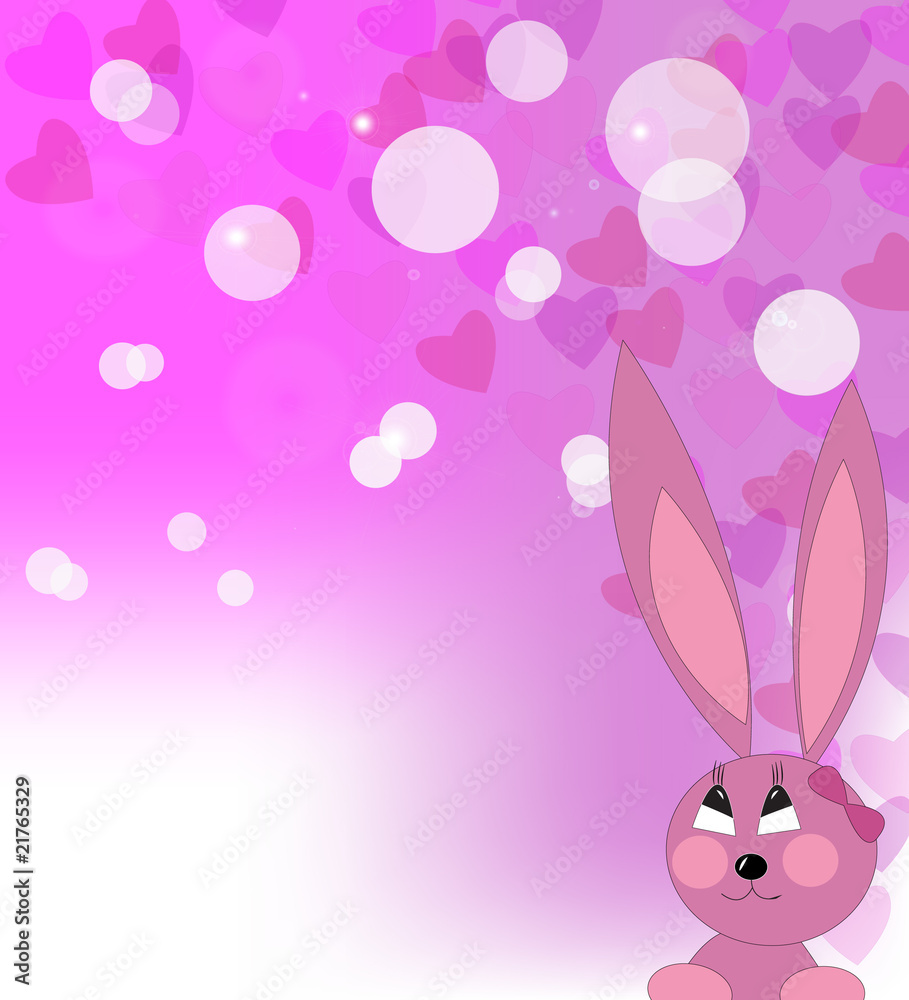 Enamoured pink rabbit