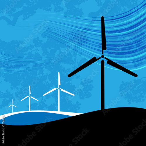 Wind Farm on Blue