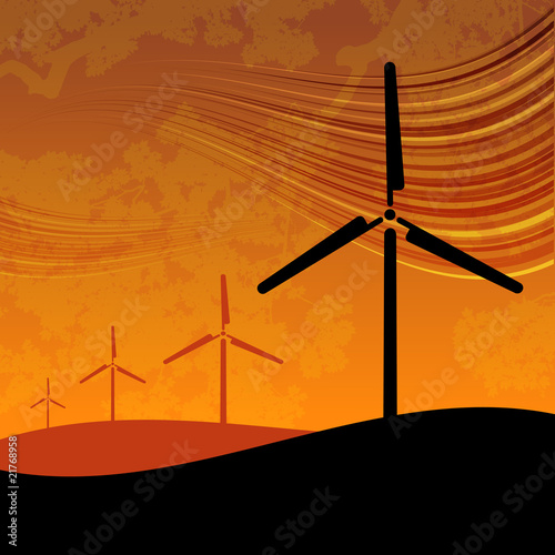 Wind Farm on Sunset