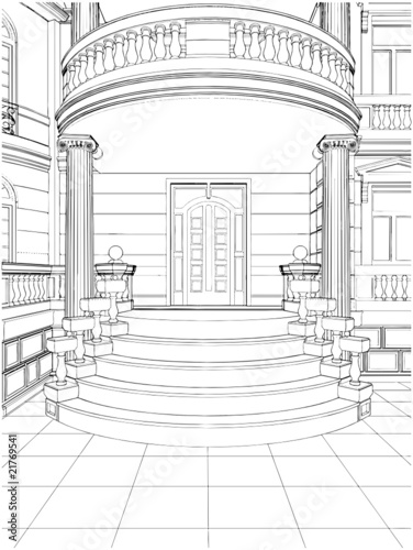 Building Entrance Residential Eclectic House Vector 10