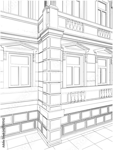 Building Corner Residential Eclectic House Vector 09