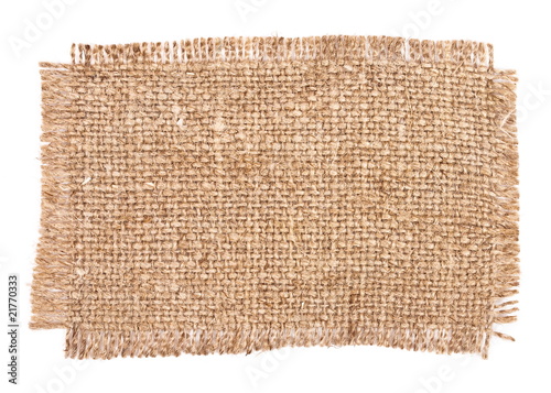 Sackcloth material isolated on white