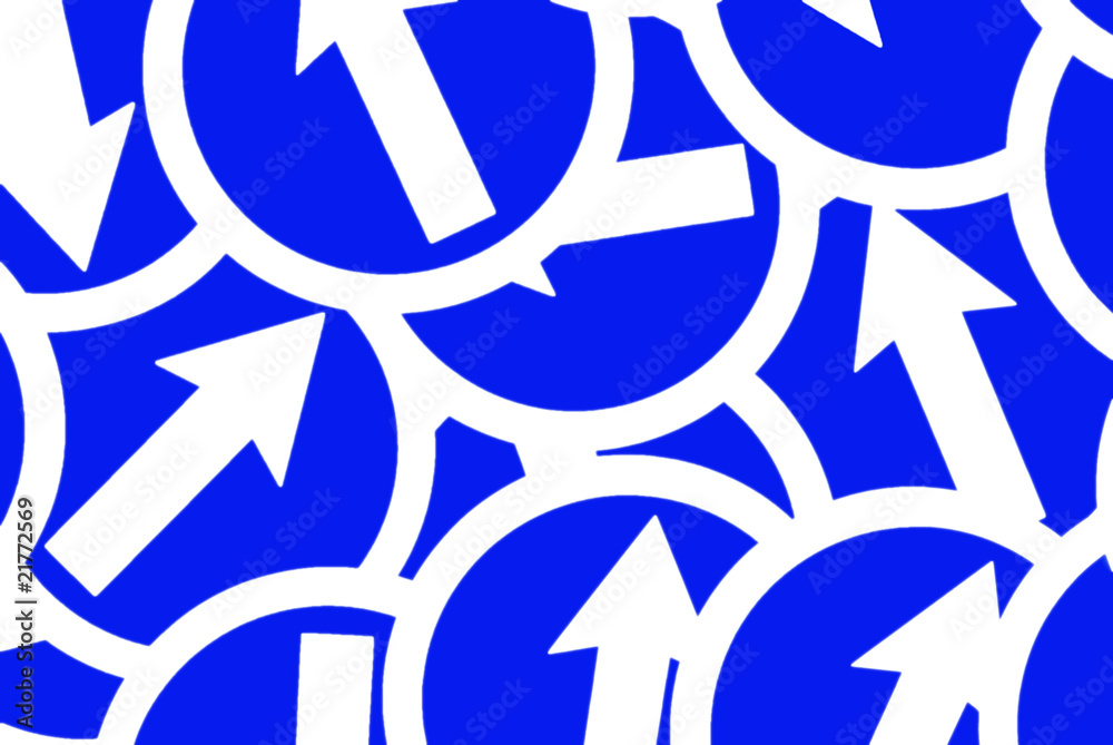 Many white arrows directed Many white arrows directed