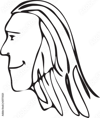 cartoon of long hair vector illustration