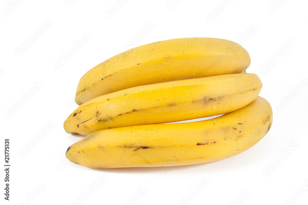 three mature bananas