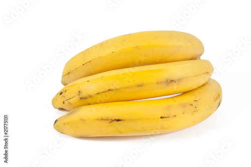 three mature bananas